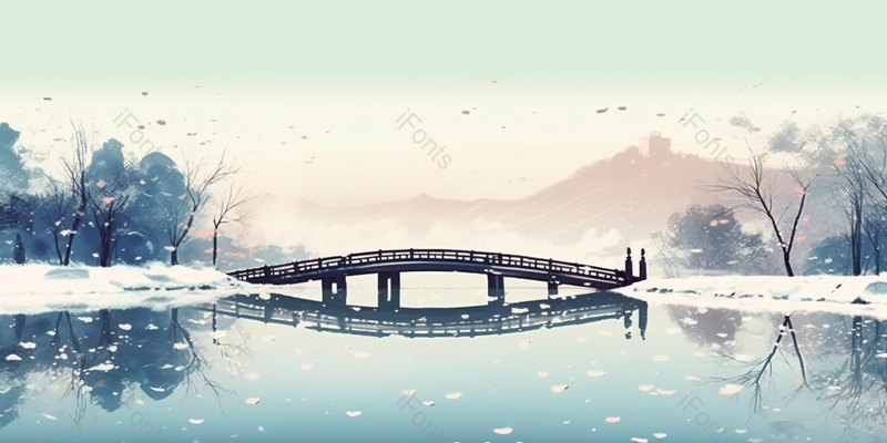 杭州冬季西湖林园风景画,插画/手绘图,插画/手绘图库,插画/手绘图下载,插画/手绘